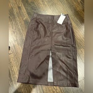 Mango Dark Brown Pencil Skirt